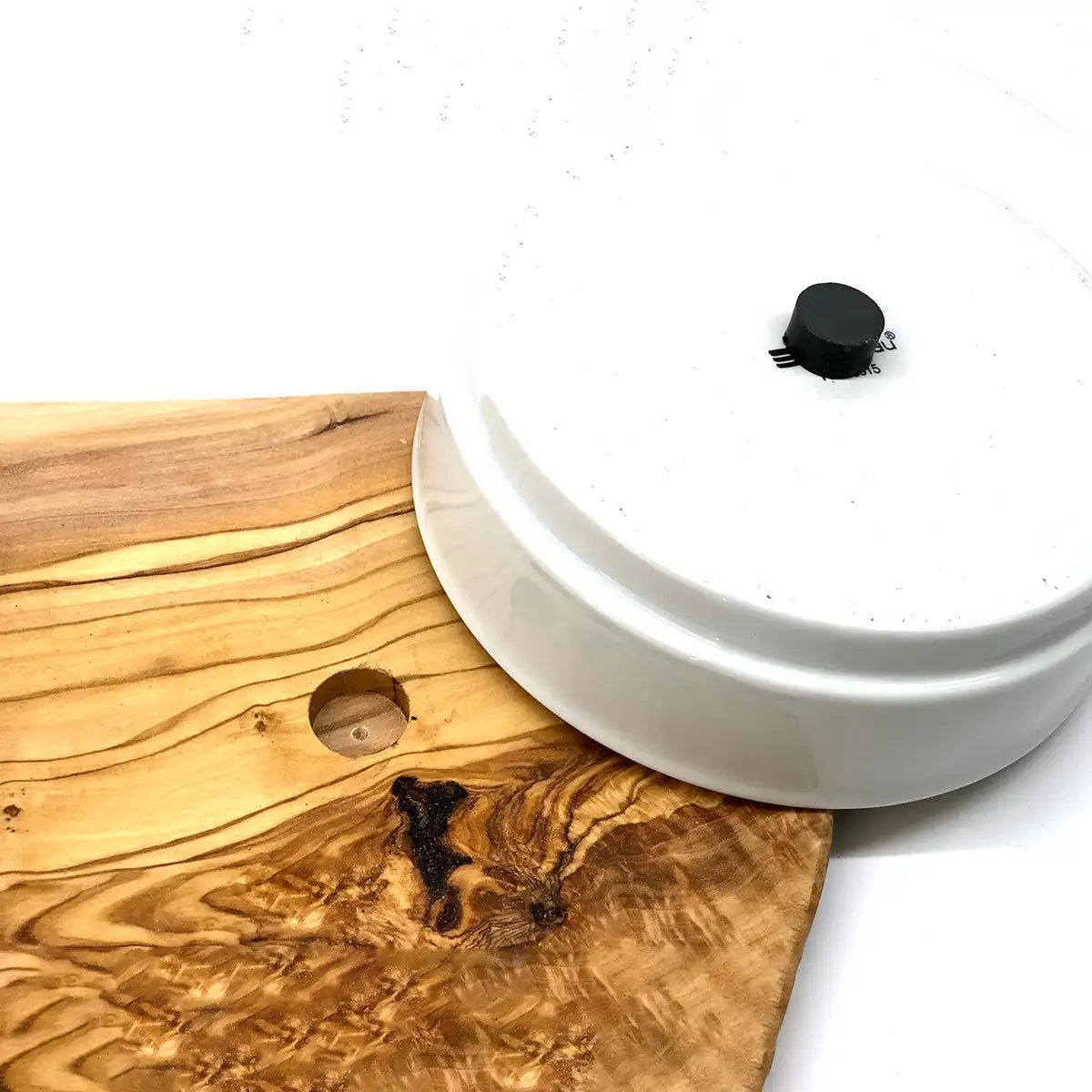 olivenholz-erleben - Futterstation RUSTY 2x 0,9 l Porzellanschale Futter + Wasser