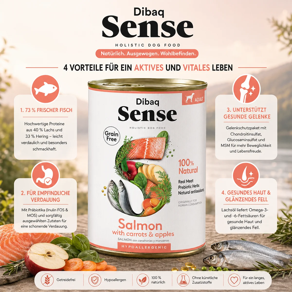 DIBAQ Sense getreidefrei Lachs 380g