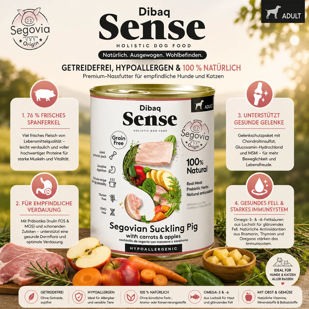 DIBAQ Sense getreidefrei Spanferkel 380g