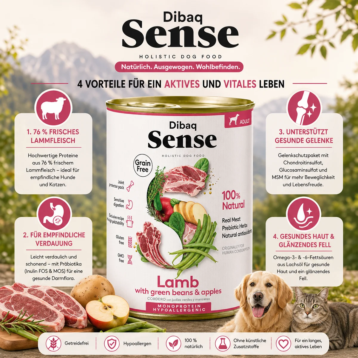 DIBAQ Sense getreidefrei Lamm 380g
