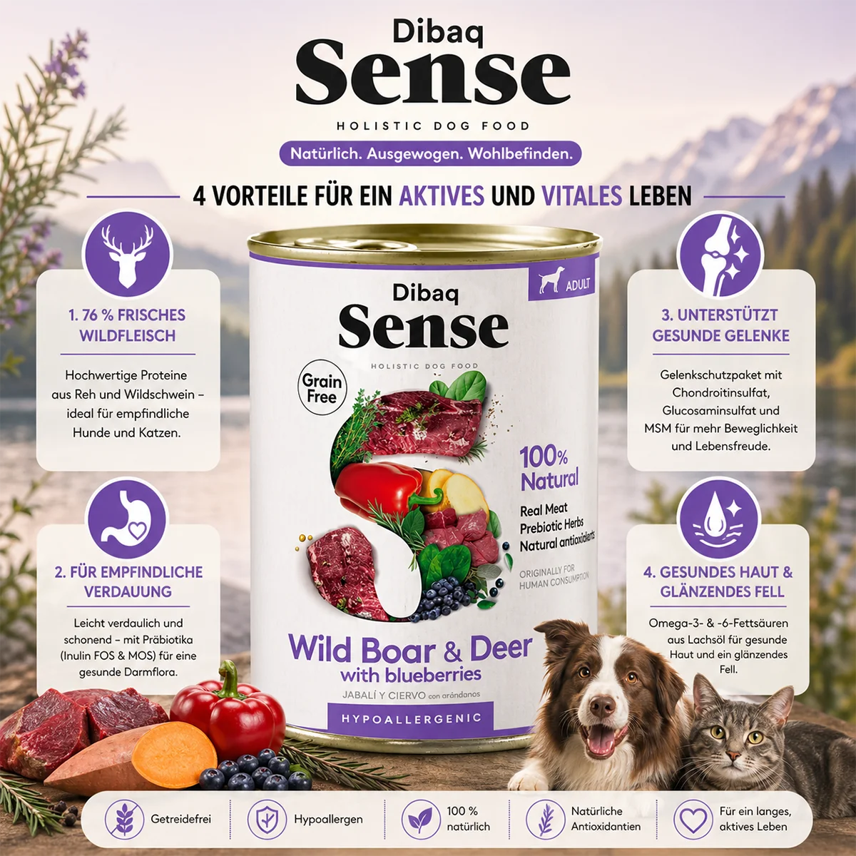 DIBAQ Sense getreidefrei Wild 380g