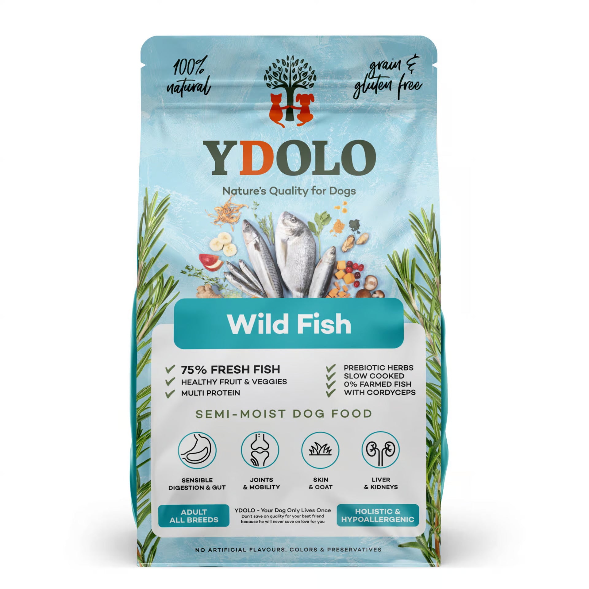 Ydolo Wildfisch halbfeuchtes Hundefutter 10kg